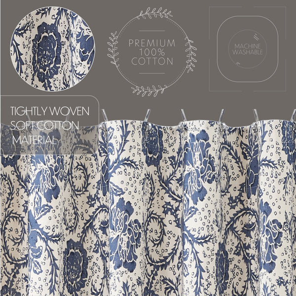 Dorset Navy Floral Shower Curtain 72x72 - Final Sale