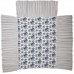 Annie Blue Floral Ruffled Queen Coverlet 80x60+27