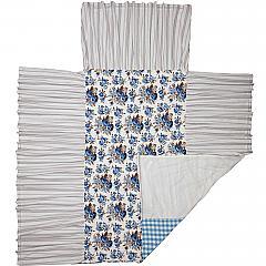 Annie Blue Floral Ruffled Twin Coverlet 76x39+27