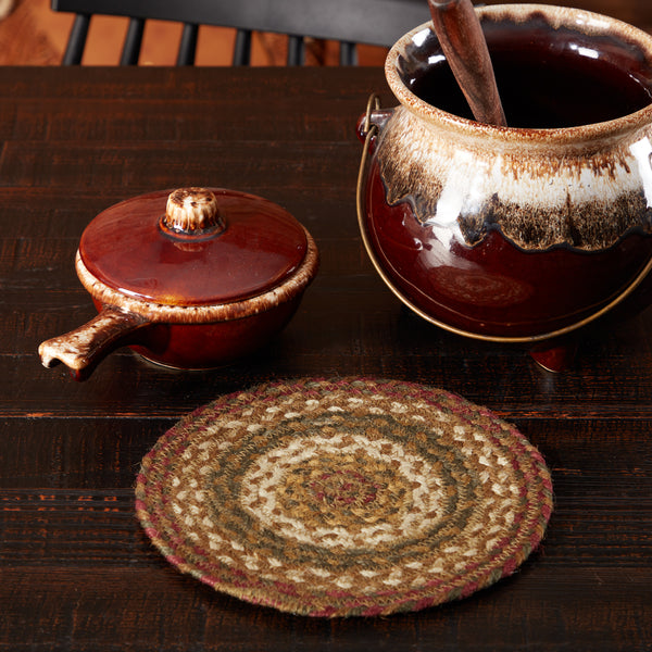 Tea Cabin Braided Jute Trivet 8 in.