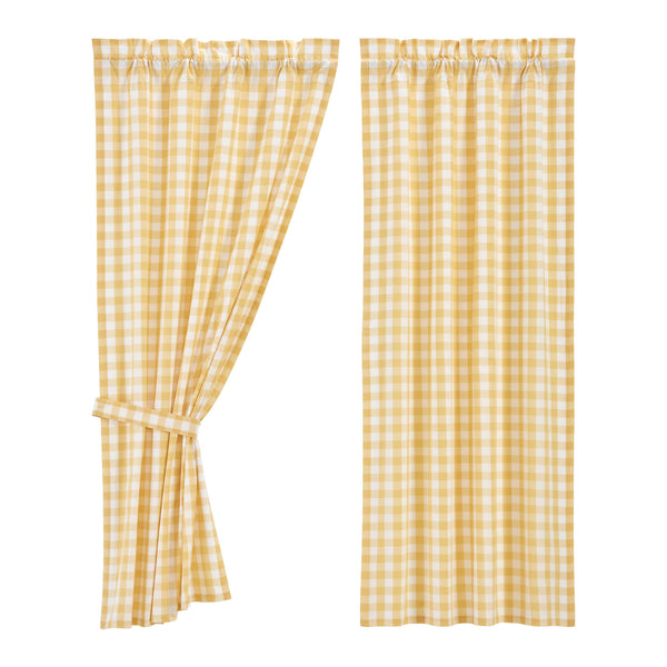 Annie Buffalo Yellow Check Short Panel Set of 2 63x36