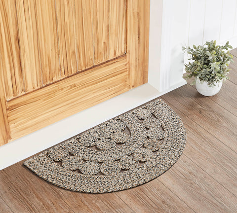 Celeste Blended Pebble Indoor/Outdoor Half Circle Rug 19.5x36