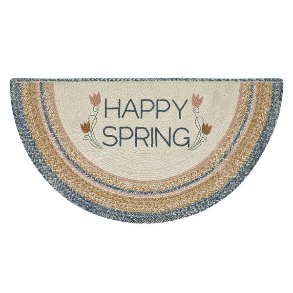 Kaila Happy Spring Jute Rug Half Circle 19.5x36