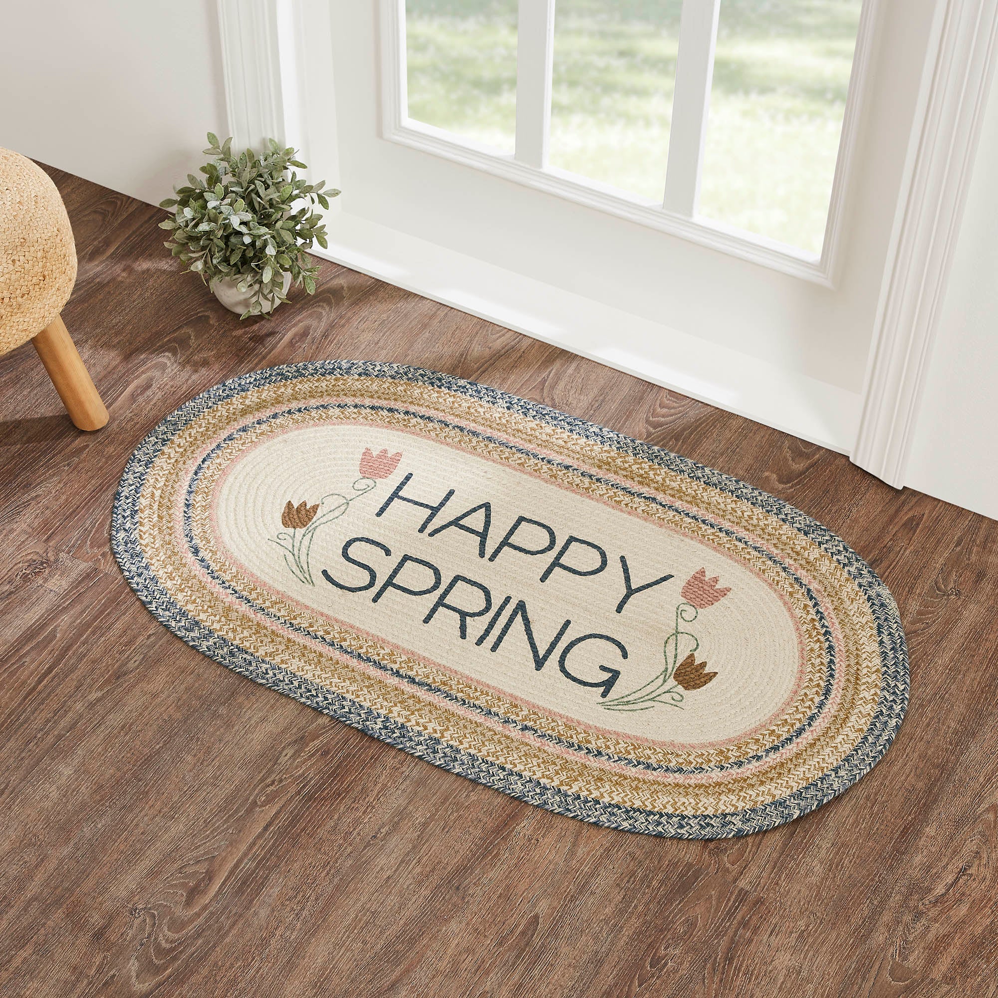 Kaila Happy Spring Jute Rug Oval 27x48 - Allysons Place