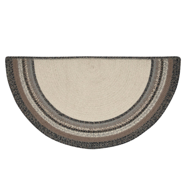 Floral Vine Jute Rug Half Circle Welcome 19.5x36