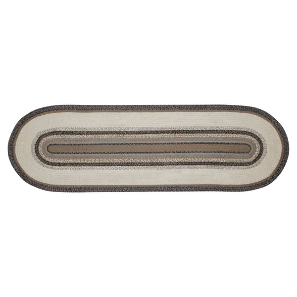 Floral Vine Jute Rug/Runner Oval w/ Pad 24x78