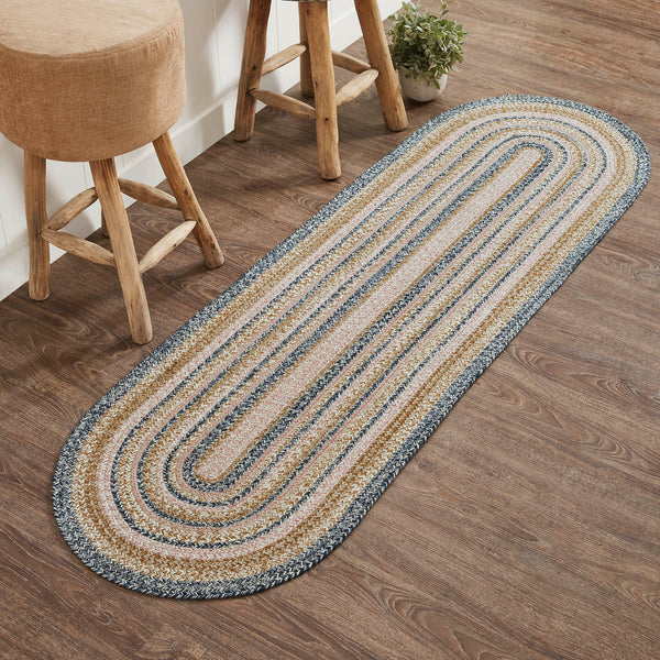 Cornbread Scalloped Cotton Braided Rug Runner 30 x 72 - Allysons Place