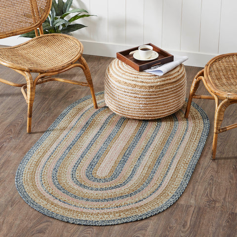 Kaila Jute Rugs, Create a bright, springtime look for your entryway with soft shades of blue and pink with a seasonal design in a curl-resistant jute