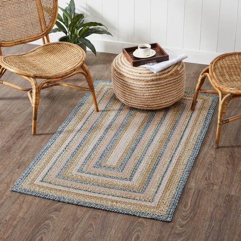 Kaila Jute Rugs, Create a bright, springtime look for your entryway with soft shades of blue and pink with a seasonal design in a curl-resistant jute