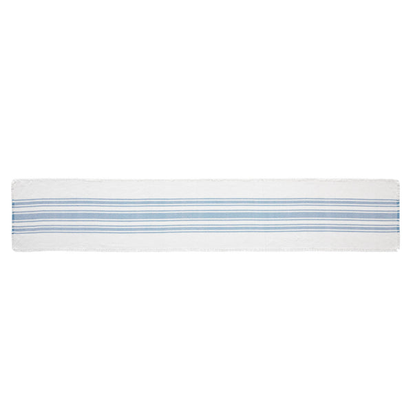 Antique White Stripe Blue Indoor/Outdoor Runner 12x72