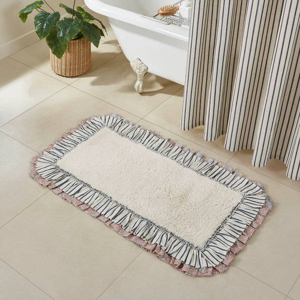 Frayed Lattice Oatmeal Bathmat 27x48 - Allysons Place