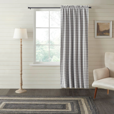 Annie Grey Check Window, Grey and white checks create the perfect accent to your modern farmhouse window decor. The Annie Buffalo Black Check Blackout Panel includes a single 84x50 inch cotton window panel with a matching tie back.