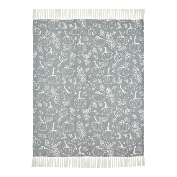 Silhouette Pumpkin Grey Throw 50x60