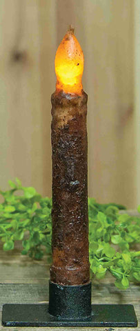 Battery Operated Timer Taper Burnt Mustard 6 Inch