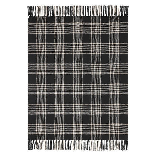 Eston Black Tan Plaid Throw 50x60