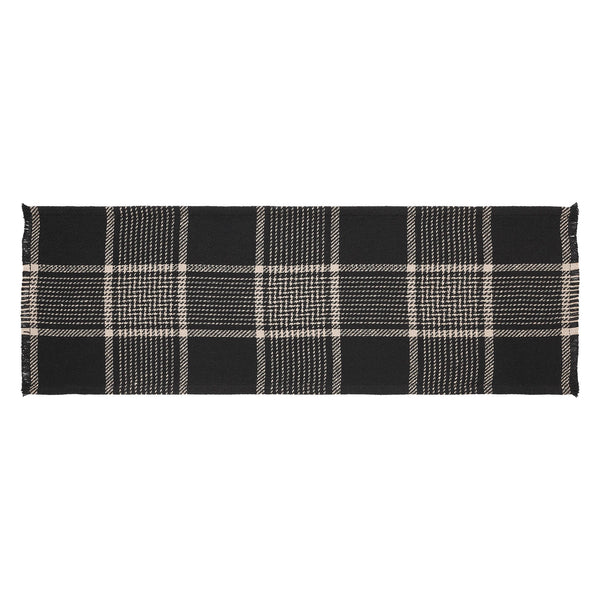 Eston Black Tan Plaid Runner 12x36