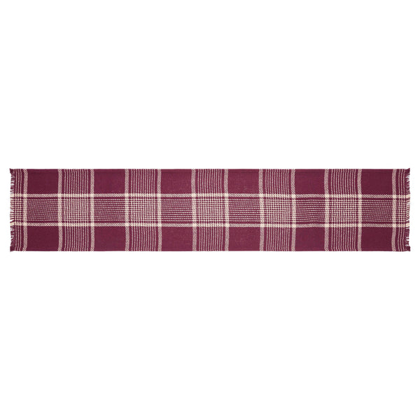 Eston Burgundy Tan Plaid Runner 12x60