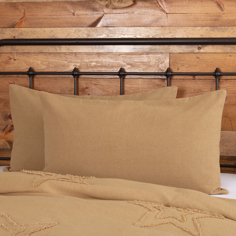 Burlap Natural King Sham 21X37, Primitive Country Farmhouse Bedding Home Decor.
