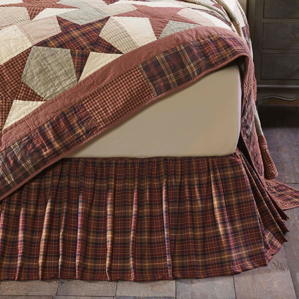 Abilene Star King Bed Skirt  - Primitive Country Farmhouse Home Décor