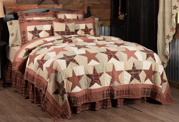 Abilene Star Queen Quilt Combo with 2 Standard Shams and 1 Standard Pillow Case Set - Clearance