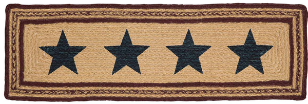Potomac Jute Stair Tread Rect Stencil Stars Latex 8.5x27