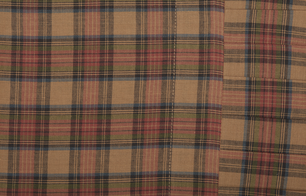 Crosswoods Standard Pillow Case Set of 2 21x31, soft red and green effortlessly mingle among cool tones of blue, black, and tan. Primitive Country Farmhouse Bedding Home Decor.