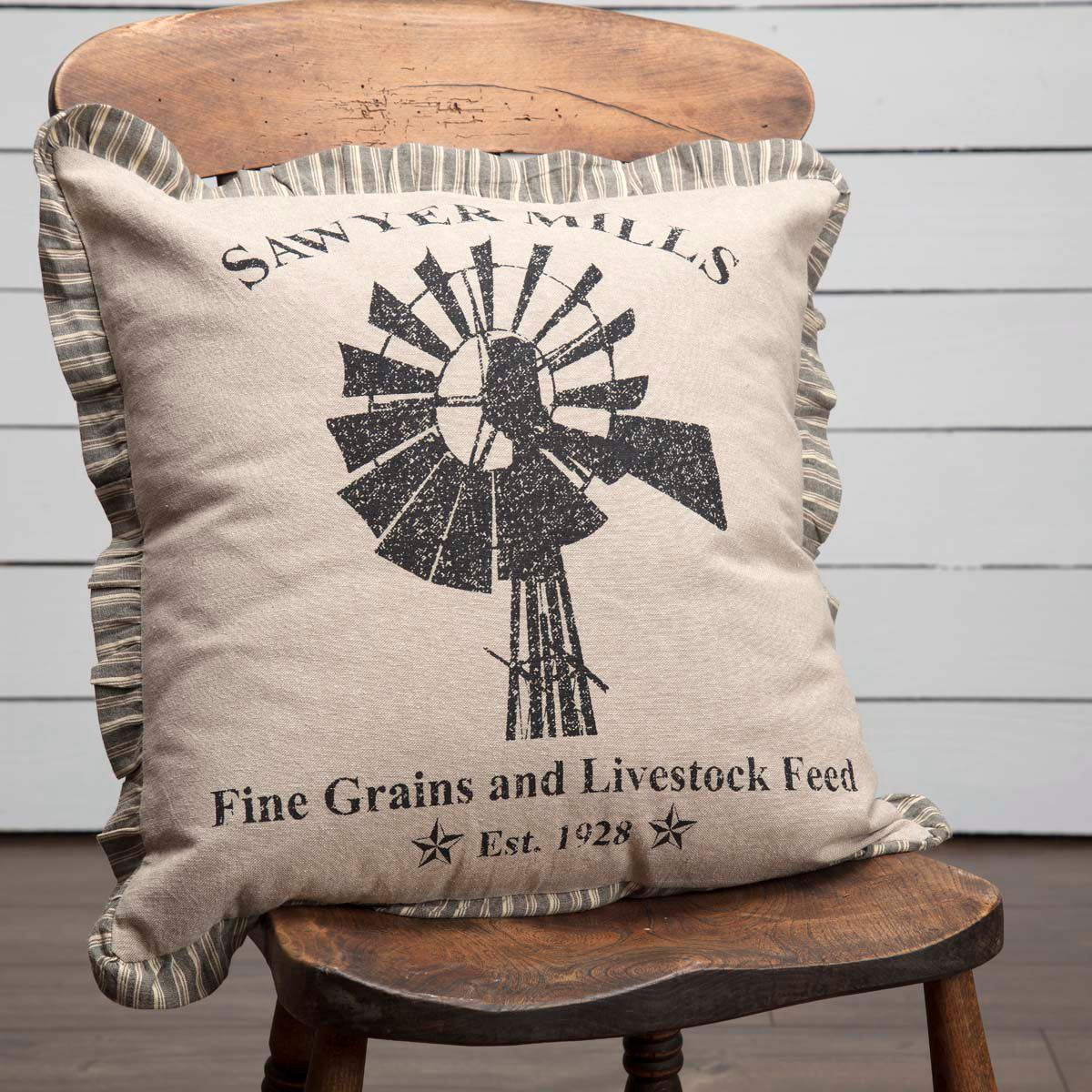 Wheat Plaid Give Thanks Pillow 18x18 - Allysons Place