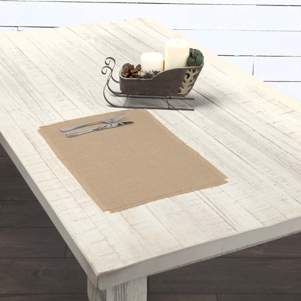 Jute Burlap Natural Placemat Set of 6 12x18, Primitive Country Farmhouse Kitchen Dining Table Home Decor.