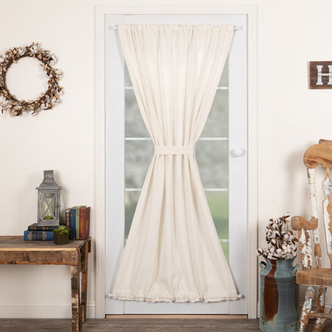 Burlap Antique White Door Panel 72x40, Crafted with soft antique white cotton burlap. Primitive Country Farmhouse Window Treatments Curtains Home Decor.