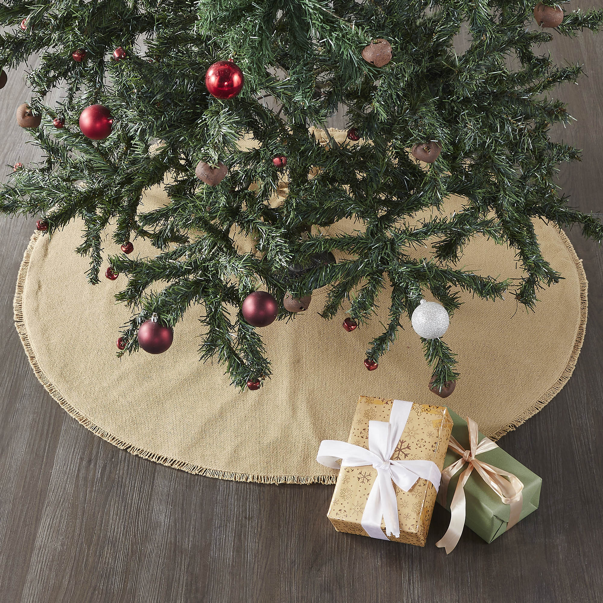 rubber tree skirt Yuletide Burlap Tan Tree Skirt 36