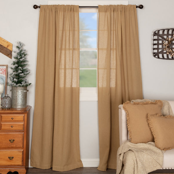Burlap Natural Panel Curtain Set of 2 84x40, Primitive Country Farmhouse Curtains Window Treatments Home Decor.