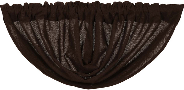 Burlap Chocolate Balloon Valance 15x60, Primitive Country Farmhouse Window Treatments Curtains Home Decor.