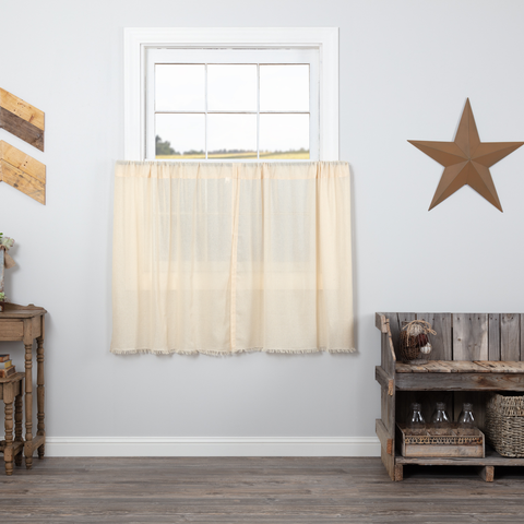 Tobacco Cloth Natural Tiers 36 in. Primitive Country Farmhouse Window Treatments Curtains Home Decor & Accessories.