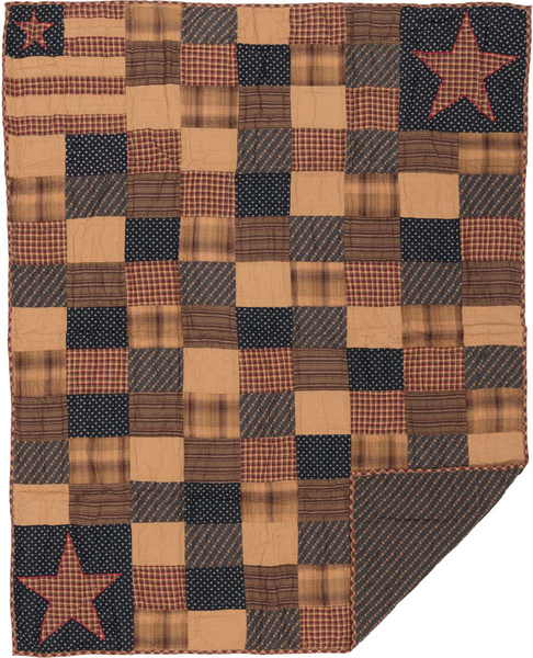 Patriotic Patch Quilted Throw 50x60
