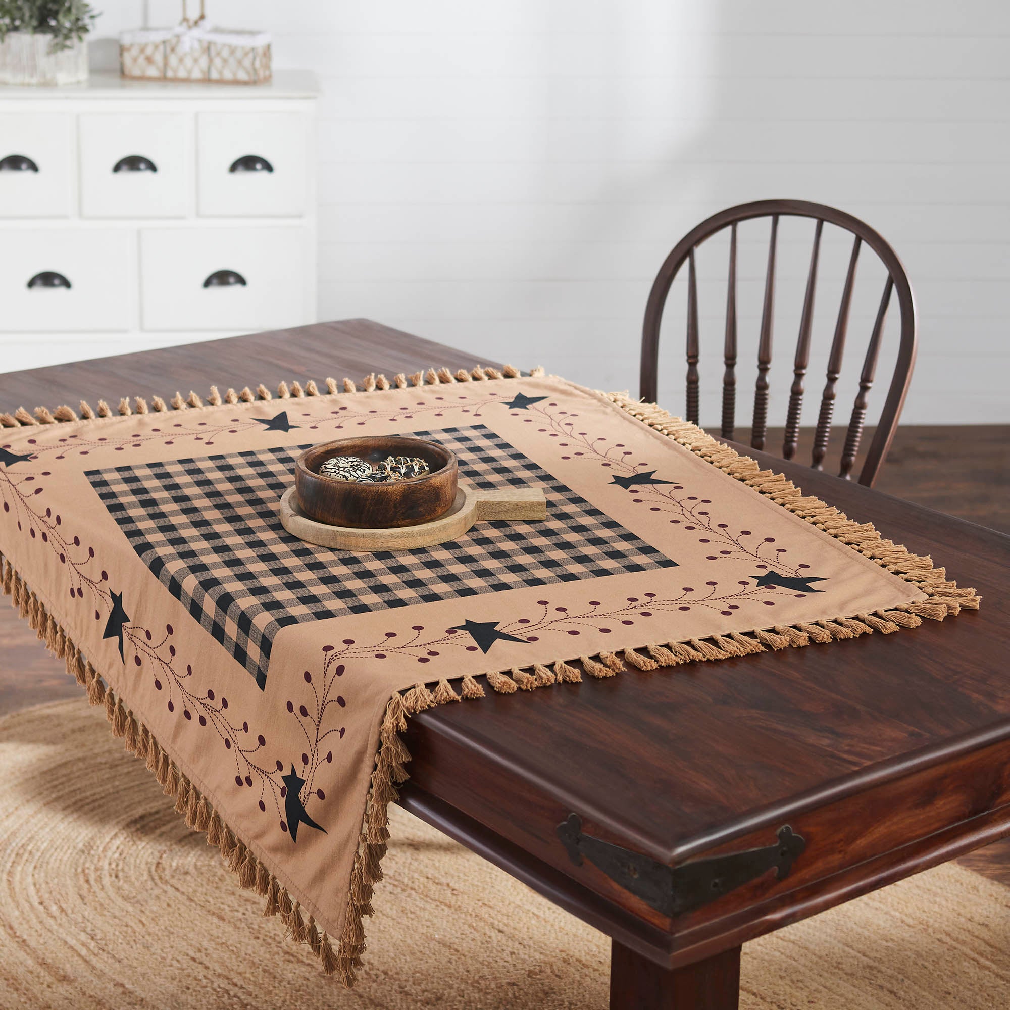 Pip Vinestar Table Topper 40x40 | Primitive Star Farmhouse Table Decor ...