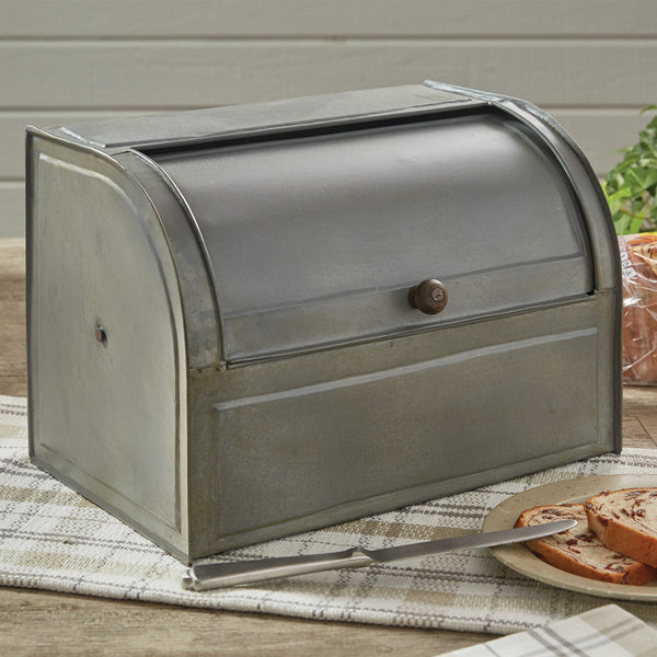 Gray Metal Breadbox