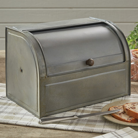Gray Metal Breadbox