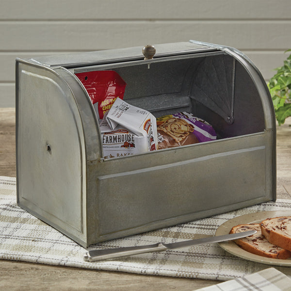 Gray Metal Breadbox