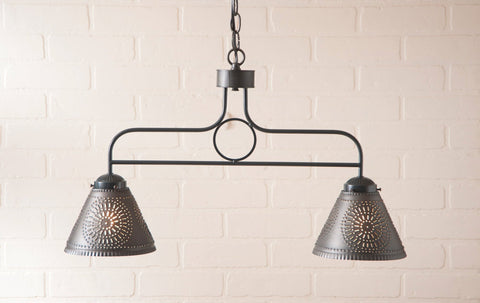 Medium Franklin Island Light with Chisel in Kettle Black  Primitive Country Farmhouse Lighting Kitchen Bath Home Décor & Acessories