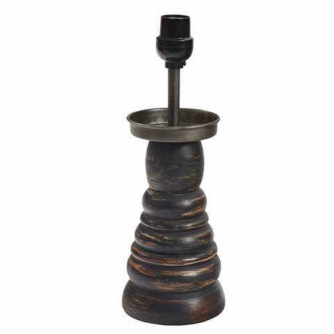 Farmhouse Star Black Pillar Holder Lamp