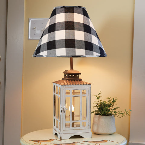 White Lantern Lamp With Night Light  is an ideal accent piece in your farmhouse country home. Hand Crafted with a unique style and charm reminiscent of an