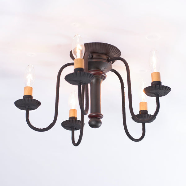Berkshire Country Ceiling Light Sturbridge Black with Red Primitive Country Farmhouse Lighting Kitchen Bath Home Décor & Acessories