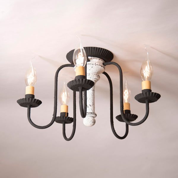 Berkshire Country Ceiling Light Vintage White Primitive Country Farmhouse Lighting Kitchen Bath Home Décor & Acessories