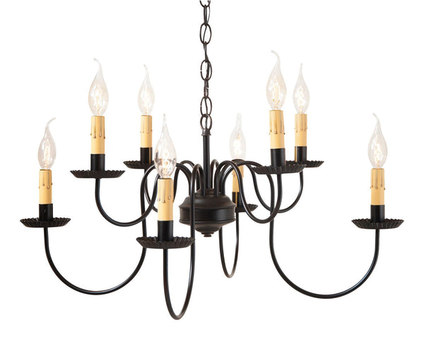 Bloomfield Eight Arm Two Tier Country Chandelier in Black
