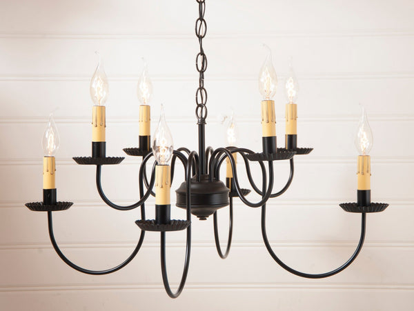 Bloomfield Eight Arm Two Tier Country Chandelier in Black, Primitive Country Farmhouse Style Lighting Window Home Bath Kitchen Décor & Accessories
