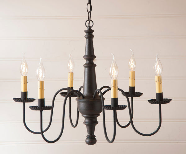 Harrison Wooden Country Chandelier Pearwood Primitive Country Farmhouse Lighting Kitchen Bath Home Décor & Acessories