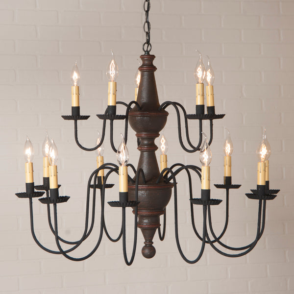 9157TESB Harrison Two Tier Wood Chandelier in Espresso