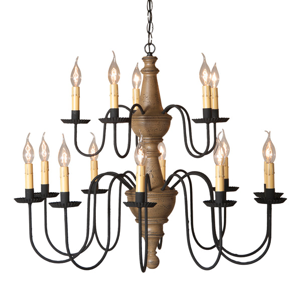 Harrison Two Tier Wooden Country Chandelier