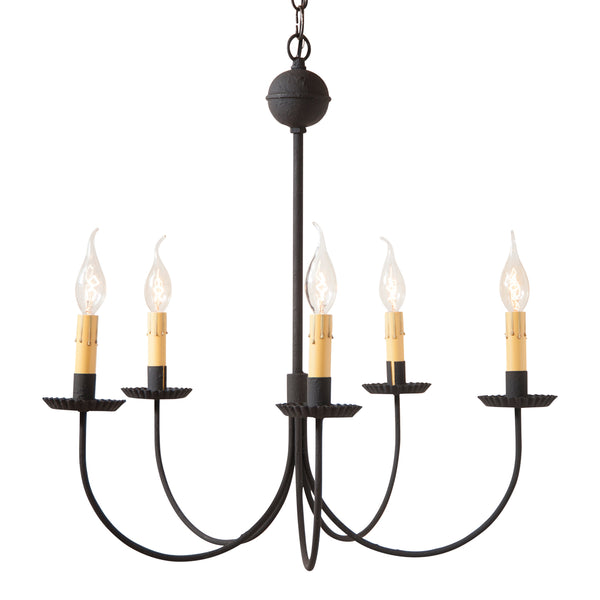5-Arm Primitive Large Chandelier in Textured Black