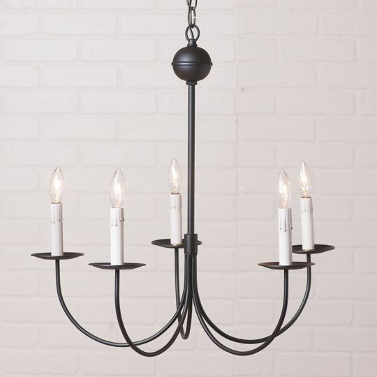 Large 5-Arm Westford Chandelier in Rustic Black